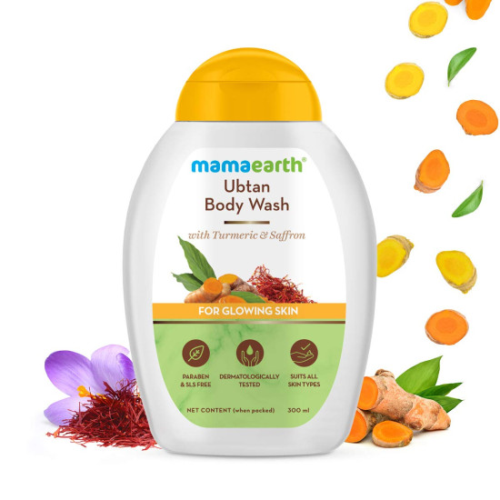 Mamaearth Ubtan Body Wash - Exfoliating with Turmeric & Saffron