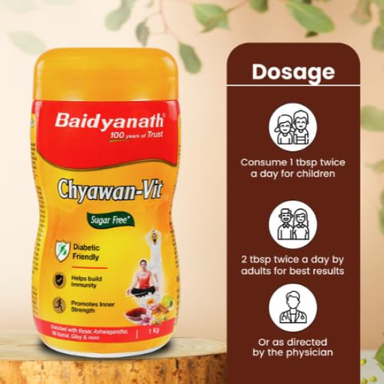 Baidyanath Sugarfree Chyawa-Vit 1kg- Specially Formulated Chyawanprash With No Added Sugar- With Benefits Of Amla, Ashwagandha And Almonds