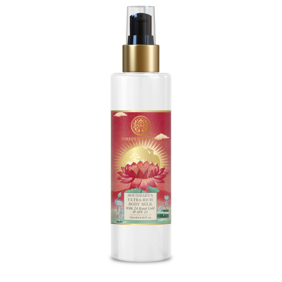 Forest Essentials Ultra Rich Body Milk Soundarya with 24k Gold & SPF 25 - Ayurvedic Moisturiser