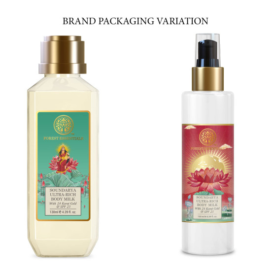 Forest Essentials Ultra Rich Body Milk Soundarya with 24k Gold & SPF 25 - Ayurvedic Moisturiser