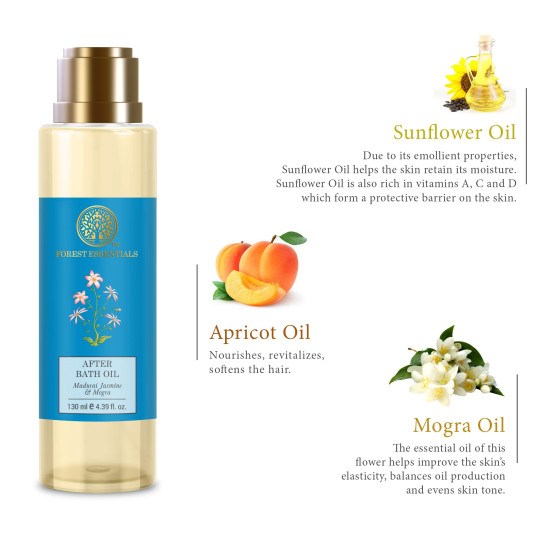 Forest Essentials After Bath Oil Madurai Jasmine & Mogra - Ayurvedic Scented Natural Oil