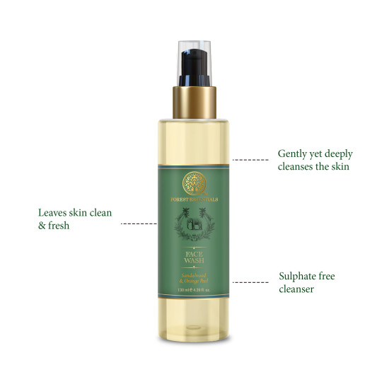 Forest Essentials Facial Cleanser Sandalwood & Orange Peel - Ayurvedic Face Wash