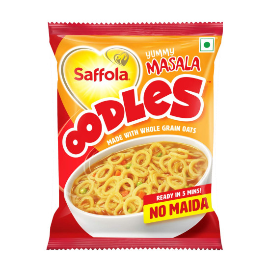 Saffola Oodles Instant Noodles - Yummy Masala Flavour, No Maida Saffola Oodles Instant Noodles - Yummy Masala Flavour, No Maida