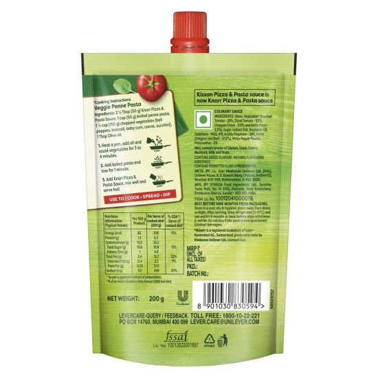 Knorr Pizza & Pasta Sauce 200g - Made with 100% Real Vegetables