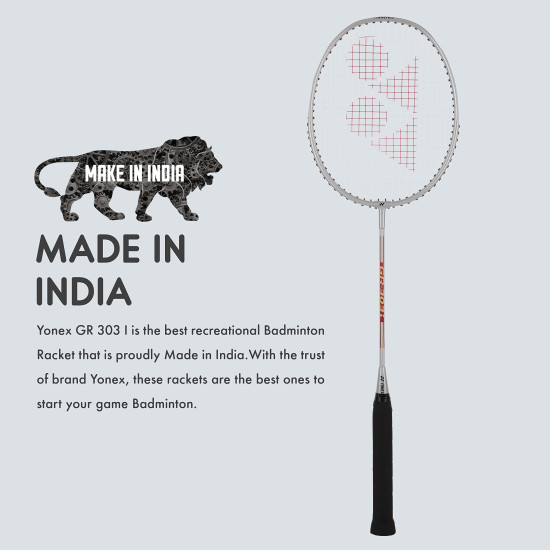 YONEX GR 303i Aluminium Strung Badminton Racket - High Durability for Beginners