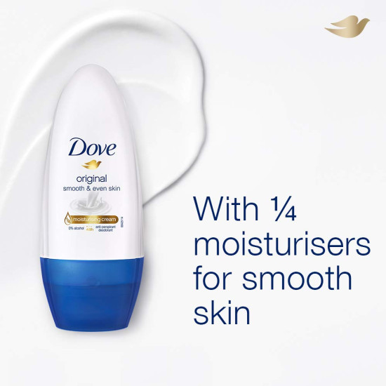 Dove Original Deodorant Roll On For Women - Alcohol-Free & Paraben-Free