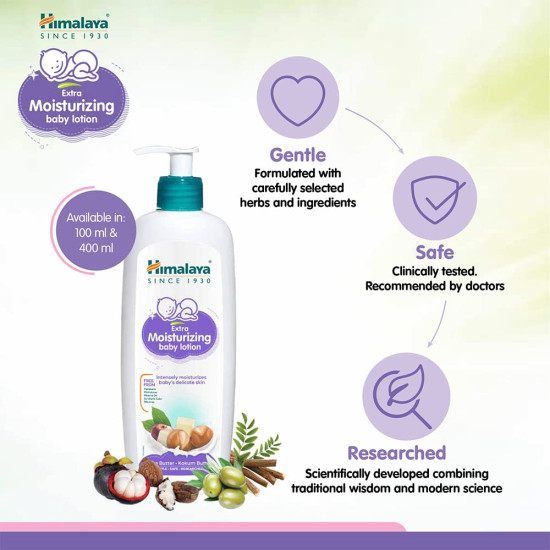 Himalaya Extra Moisturizing Baby Lotion 400 ml - Natural Butters for Soft Skin