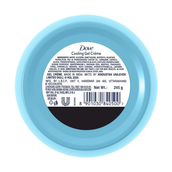 Dove Body Love Cooling Gel Crème - Paraben-Free, 48hrs Moisturisation