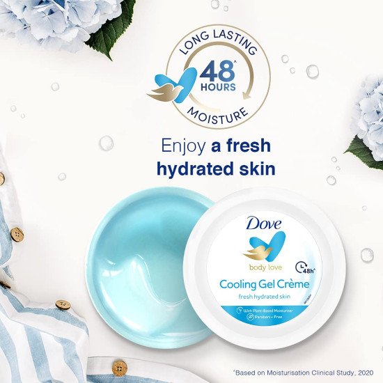 Dove Body Love Cooling Gel Crème - Paraben-Free, 48hrs Moisturisation