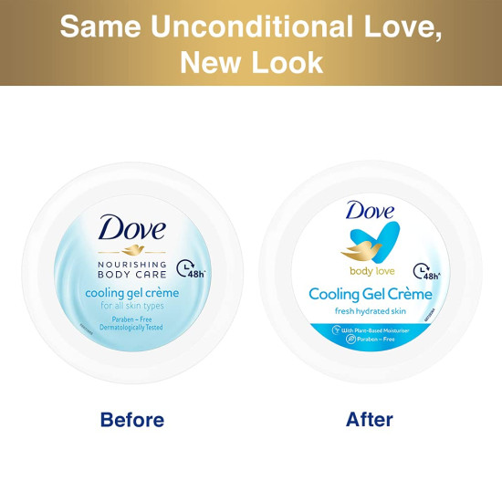Dove Body Love Cooling Gel Crème - Paraben-Free, 48hrs Moisturisation