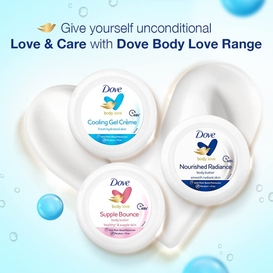 Dove Body Love Cooling Gel Crème - Paraben-Free, 48hrs Moisturisation