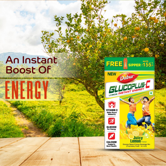 DABUR Glucoplus C Instant Energy Glucose - Lemon Flavour for Energy Boost