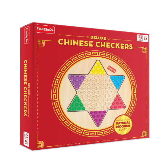 Funskool Games Deluxe Chinese Checkers - Premium Wooden Board