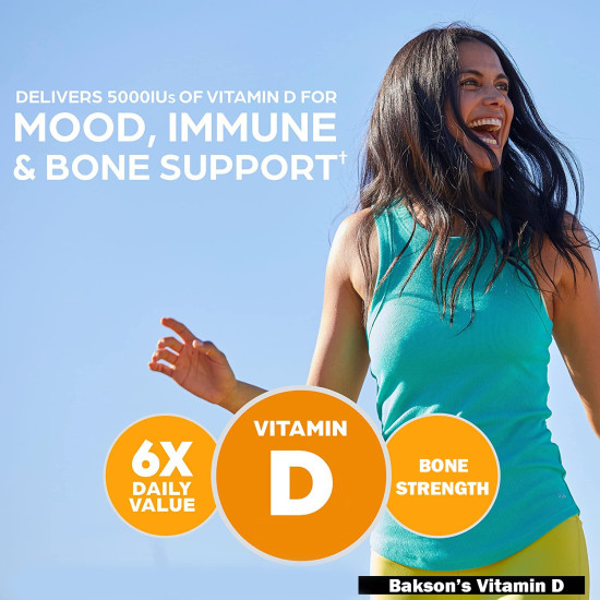 Bakson's Vitamin D Plus - Promotes Calcium Absorption & Bone Health