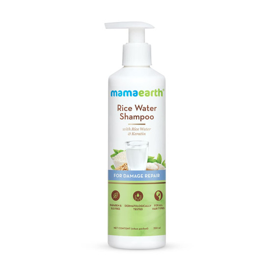 Mamaearth Rice Water Shampoo - Damage Repair & Split End Reduction