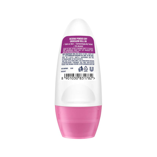 Rexona Powder Dry Underarm Roll On Deodorant For Women - Long-lasting Freshness