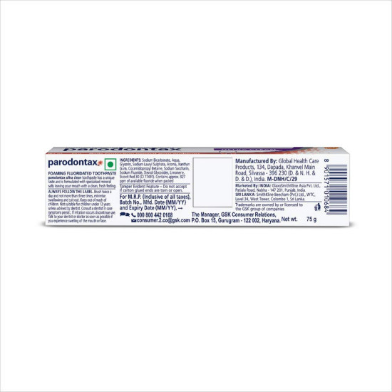 Parodontax Ultra Clean 75g Toothpaste - Daily Gum Protection