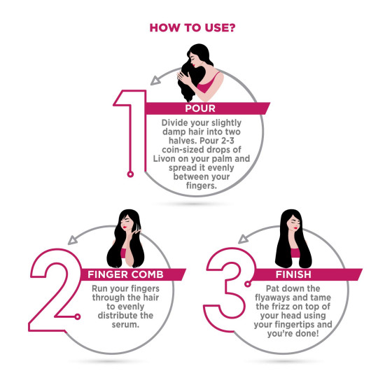 Livon Serum for Frizz-free, Smooth Hair - With Argan Oil & Vitamin E