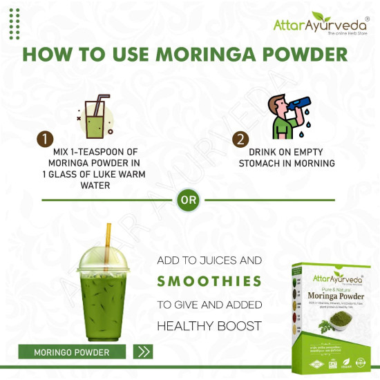 Attar Ayurveda Pure Moringa Leaf Powder 800 Grams
