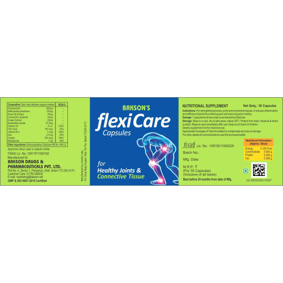 Bakson Flexicare Capsules - Strengthen Bones & Joints