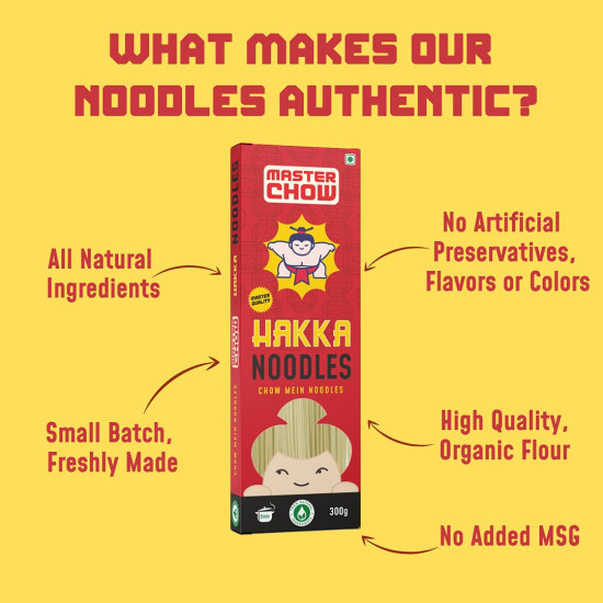 MasterChow Chinese Veg Hakka Noodles - No Preservatives, 100% Atta