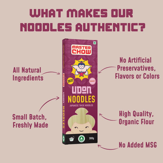 MasterChow Healthy Wheat Udon Noodles - 100% Whole Wheat, No Maida MasterChow Healthy Wheat Udon Noodles - 100% Whole Wheat, No Maida