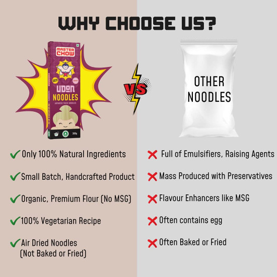 MasterChow Healthy Wheat Udon Noodles - 100% Whole Wheat, No Maida MasterChow Healthy Wheat Udon Noodles - 100% Whole Wheat, No Maida