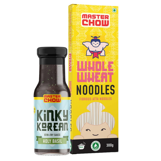 MasterChow Healthy Noodle Pack - Whole Wheat Noodles & Holy Basil Kinky Korean Sauce