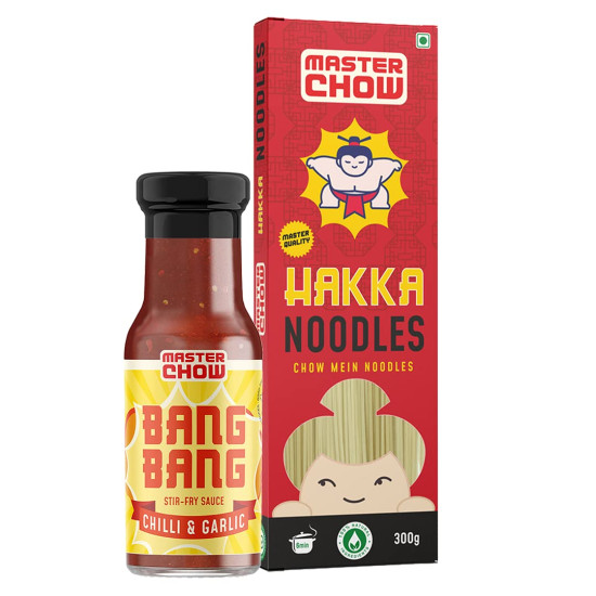 MasterChow Chilli Garlic Noodle Pack - Authentic Hakka Noodles & Sauce