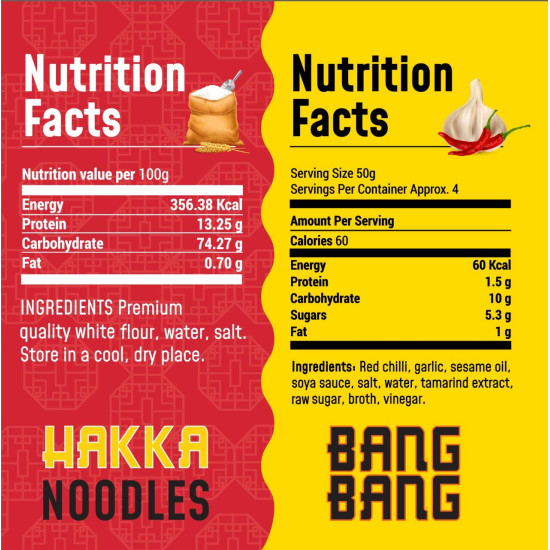 MasterChow Chilli Garlic Noodle Pack - Authentic Hakka Noodles & Sauce