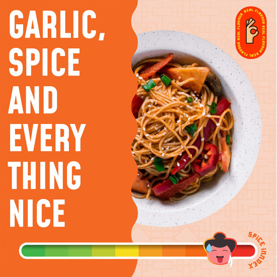 MasterChow Chilli Garlic Noodle Pack - Authentic Hakka Noodles & Sauce