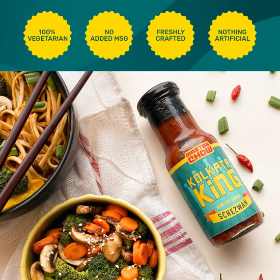 MasterChow Kolkata King Spicy Schezwan Stir Fry Cooking Sauce - Authentic Indo-Chinese Flavor