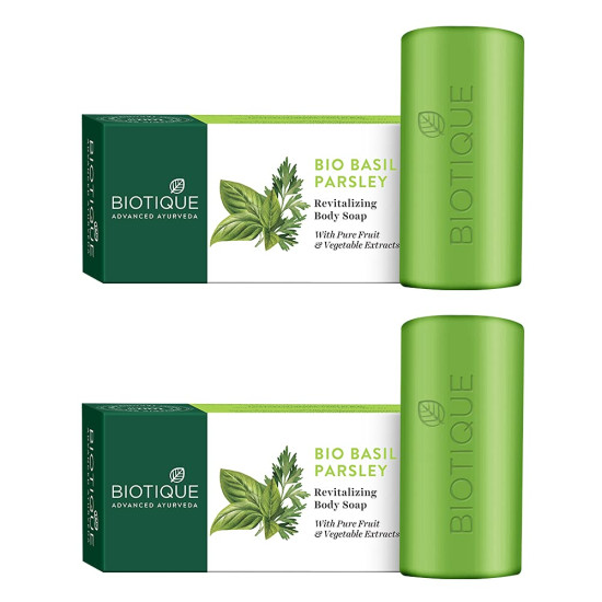 Biotique Basil & Parsley Revitalizing Bathing Bar - Ayurvedic & Organically Pure