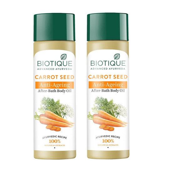 Biotique Carrot Seed Anti-Ageing Body Oil - 100% Botanical Extracts