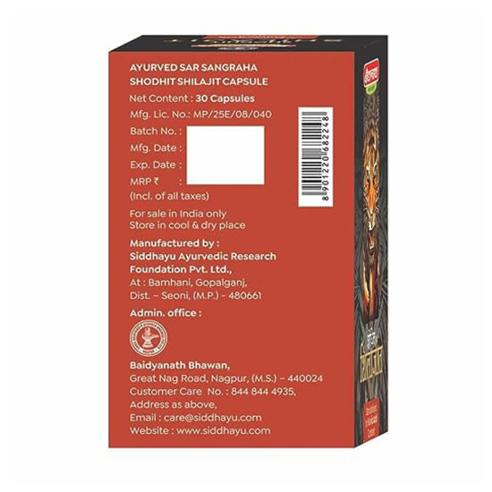 Baidyanath Asli Ayurved Nagpur Shilajit Capsule, 30 Capsules