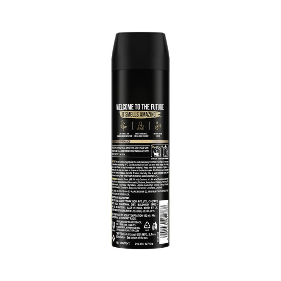 Axe Gold Temptation Long Lasting Deodorant Bodyspray For Men - Exotic Spiced Fragrance