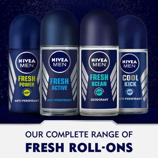 Nivea Cool Kick Deodorant Roll On for Men - Long-lasting Freshness