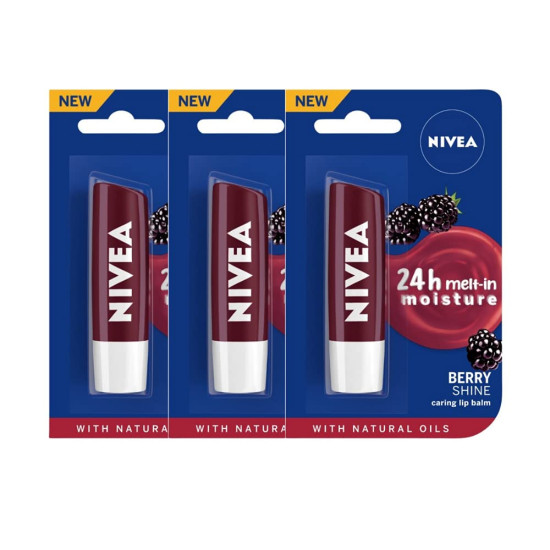 Nivea Lip Balm - Fruity Berry Shine for Smooth Lips