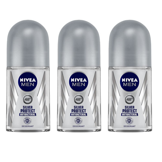 Nivea Silver Protect Deodorant Roll On for Men - Antibacterial Protection