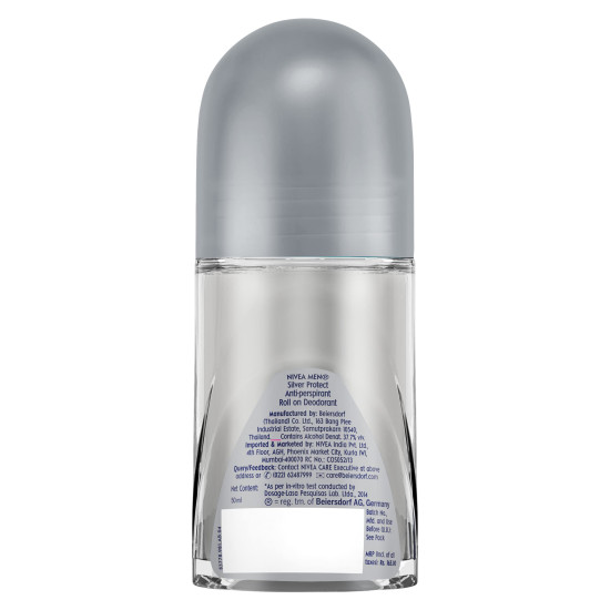 Nivea Silver Protect Deodorant Roll On for Men - Antibacterial Protection
