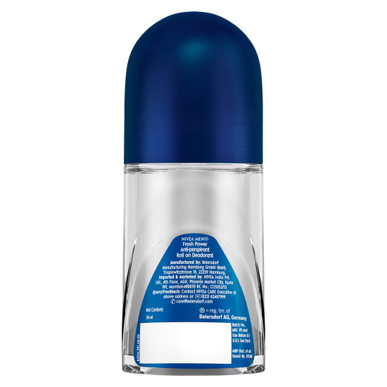 Nivea Fresh Power Deodorant Roll On for Men - Long-lasting Freshness
