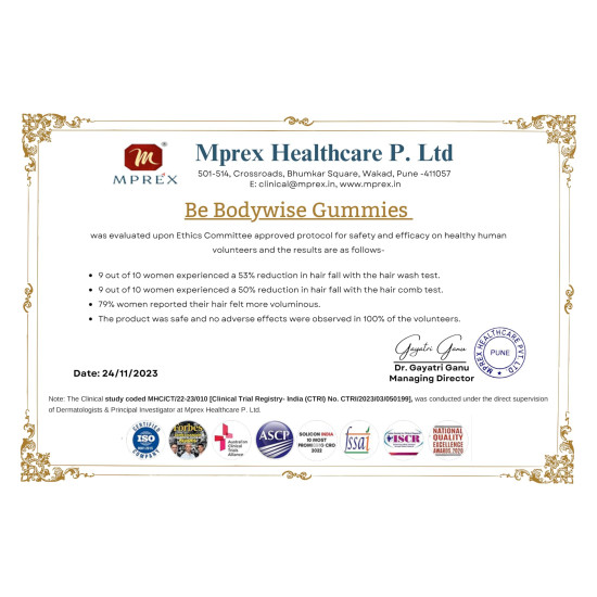 Be Bodywise Biotin Hair Gummies - Stronger, Shinier Hair & Nails