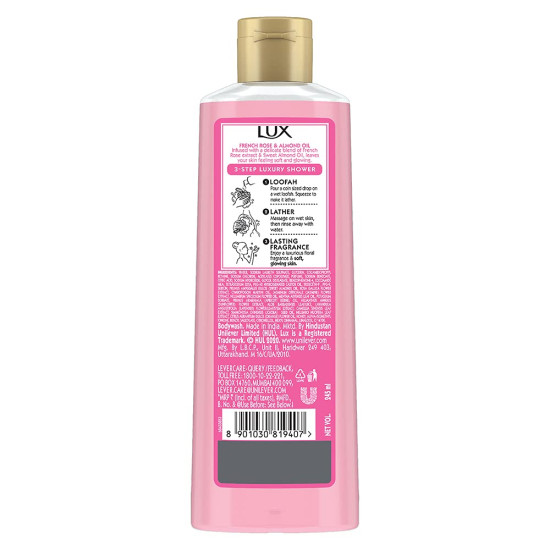 LUX Shower Gel - French Rose Fragrance & Almond Oil for Soft & Glowing Skin