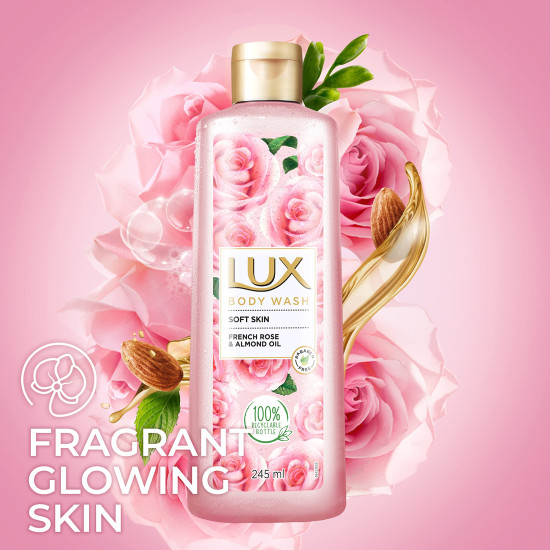 LUX Shower Gel - French Rose Fragrance & Almond Oil for Soft & Glowing Skin