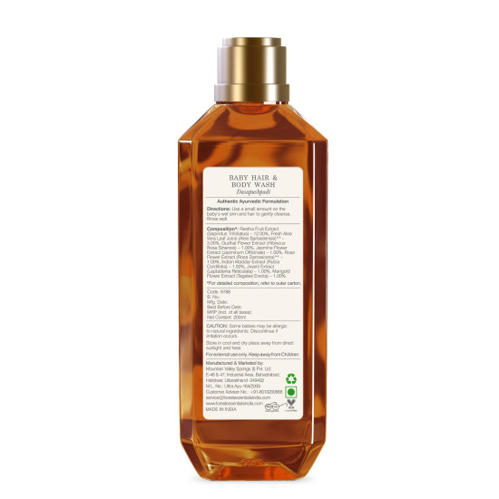 Forest Essentials Dasapushpadi Baby Hair and Body Wash & Massage Oil - Gentle Ayurvedic Care