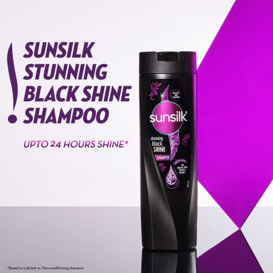 Sunsilk Stunning Black Shine Shampoo - Amla & Pearl Protein for Shiny Hair