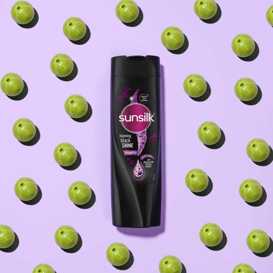 Sunsilk Stunning Black Shine Shampoo - Amla & Pearl Protein for Shiny Hair