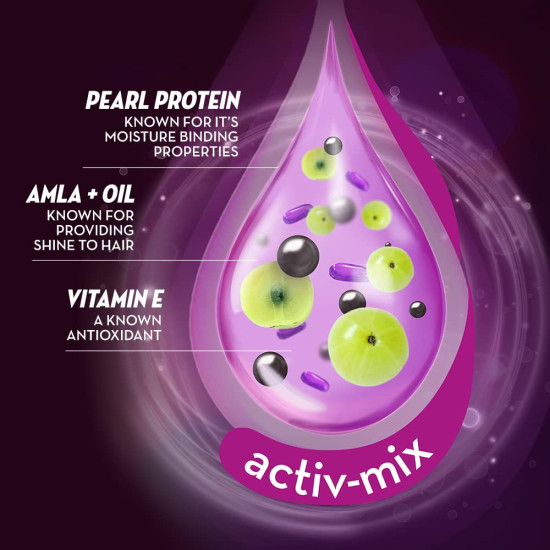 Sunsilk Stunning Black Shine Shampoo - Amla & Pearl Protein for Shiny Hair