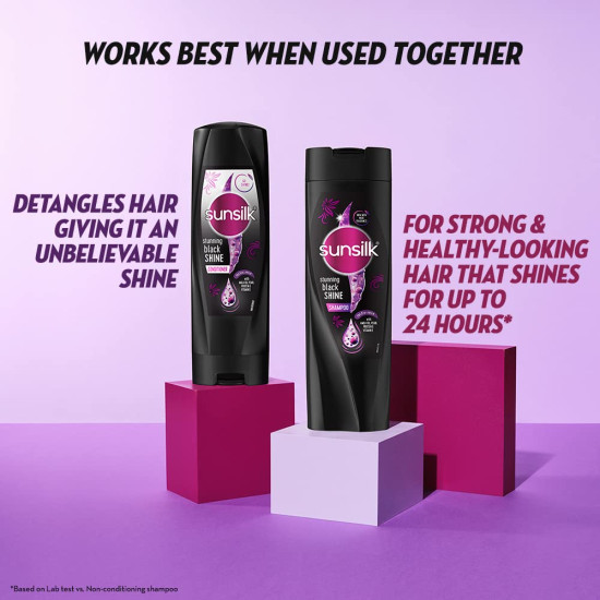 Sunsilk Stunning Black Shine Shampoo - Amla & Pearl Protein for Shiny Hair