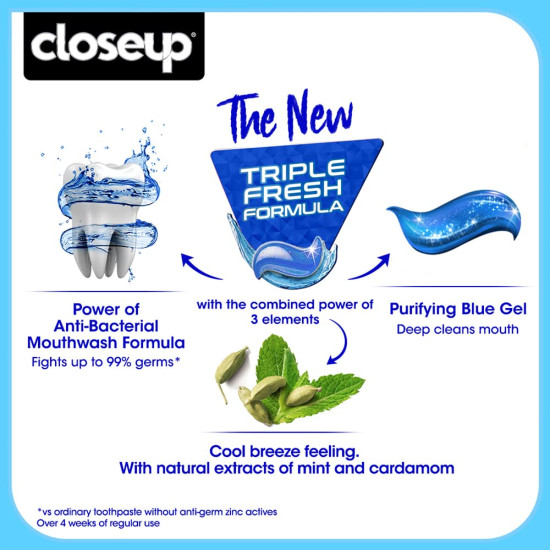 Closeup Cool Breeze Toothpaste - Instant Freshness & Long-lasting Fresh Breath